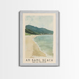 An Bang Beach, Hoi An, Vietnam Watercolor Beach Print, Vacation Gift, Hoi An, Vietnam Wall Art, Framed Canvas Print, Framed Beach Painting