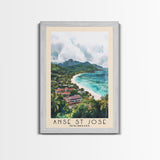 Anse St Jose, Seychelles Watercolor Beach Print, Vacation Gift, Seychelles Wall Art, Beach Painting, Beach Decor, Beach Painting