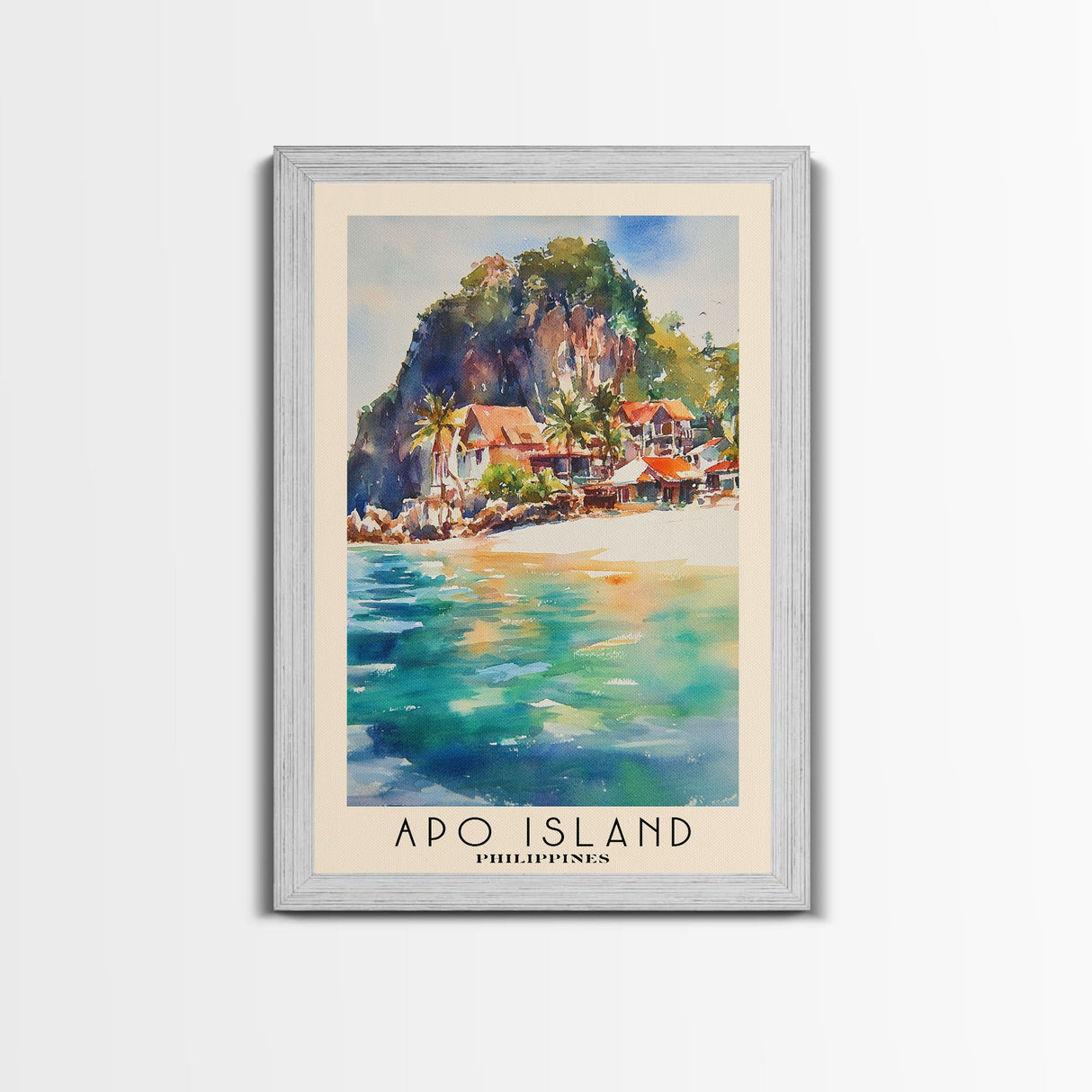 Apo Island, Philippines Watercolor Beach Print, Vacation Gift, Philippines Wall Art, Beach Painting, Beach Decor, Beach Painting