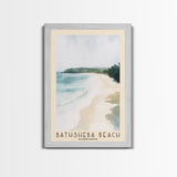 Bathsheba Beach, Barbados Watercolor Print, Vacation Gift, Barbados Wall Art, Beach Painting, Beach Decor, Large Wall Art, Wood Frame Art