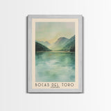 Bocas del Toro , Panamá Watercolor Beach Print, Vacation Gift, Panamá Wall Art, Framed Canvas Print, Framed Beach Painting