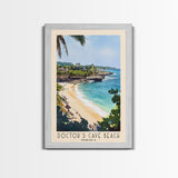 Doctor’s Cave Beach, Jamaica Watercolor Beach Print, Vacation Gift, Jamaica Wall Art, Framed Canvas Print, Framed Beach Painting