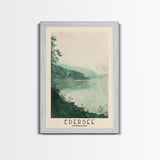 Edersee, Germany Watercolor Beach Print, Vacation Gift, Germany Wall Art, Framed Canvas Print, Framed Beach Painting