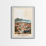 Favignana, Italy Watercolor Beach Print, Vacation Gift, Italy Wall Art, Framed Canvas Print, Framed Beach Painting