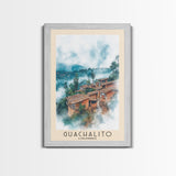 Guachalito, Colombia Watercolor Beach Print, Vacation Gift, Colombia Wall Art, Framed Canvas Print, Framed Beach Painting