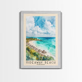 Hideaway Beach, Bahamas Watercolor Beach Print, Vacation Gift, Bahamas Wall Art, Framed Canvas Print, Framed Beach Painting