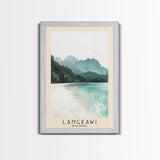 Langkawi, Malaysia Watercolor Beach Print, Vacation Gift, Malaysia Wall Art, Framed Canvas Print, Framed Beach Painting