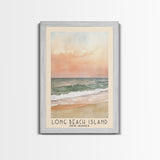 Long Beach Island, New Jersey Watercolor Print, Vacation Gift, New Jersey Wall Art, Beach Painting, Beach Decor, Large Wall Art, Wood Frame Art