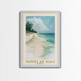 Mammee Bay Beach, Jamaica Watercolor Beach Print, Vacation Gift, Jamaica Wall Art, Framed Canvas Print, Framed Beach Painting