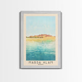 Marsa Alam, Egypt Watercolor Print, Vacation Gift, Egypt Wall Art, Beach Painting, Beach Decor, Large Wall Art, Wood Frame Art