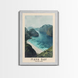 Maya Bay, Thailand Watercolor Beach Print, Vacation Gift, Thailand Wall Art, Beach Painting, Beach Decor, Beach Painting