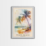 Miami Beach, Barbados Watercolor Beach Print, Vacation Gift, Barbados Wall Art, Beach Painting, Beach Decor, Beach Painting