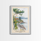 Naoshima, Japan Watercolor Beach Print, Vacation Gift, Japan Wall Art, Beach Painting, Beach Decor, Beach Painting