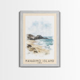 Navarino Island, Chile Watercolor Print, Vacation Gift, Chile Wall Art, Beach Painting, Beach Decor, Large Wall Art, Wood Frame Art