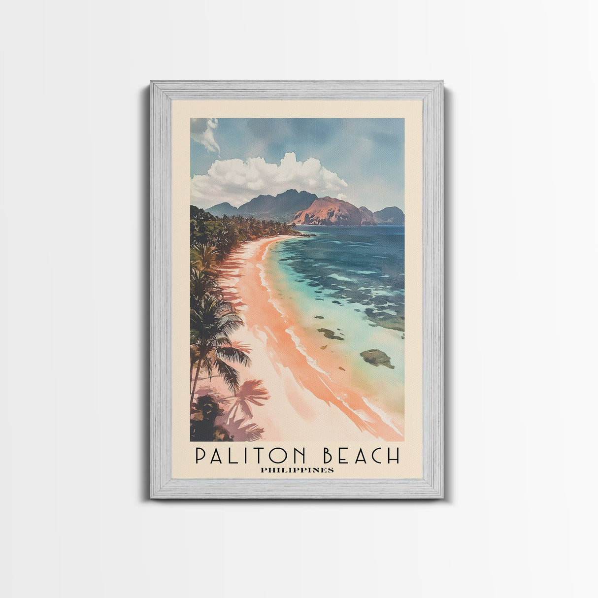 Paliton Beach, Philippines Watercolor Beach Print, Vacation Gift, Philippines Wall Art, Beach Painting, Beach Decor, Beach Painting