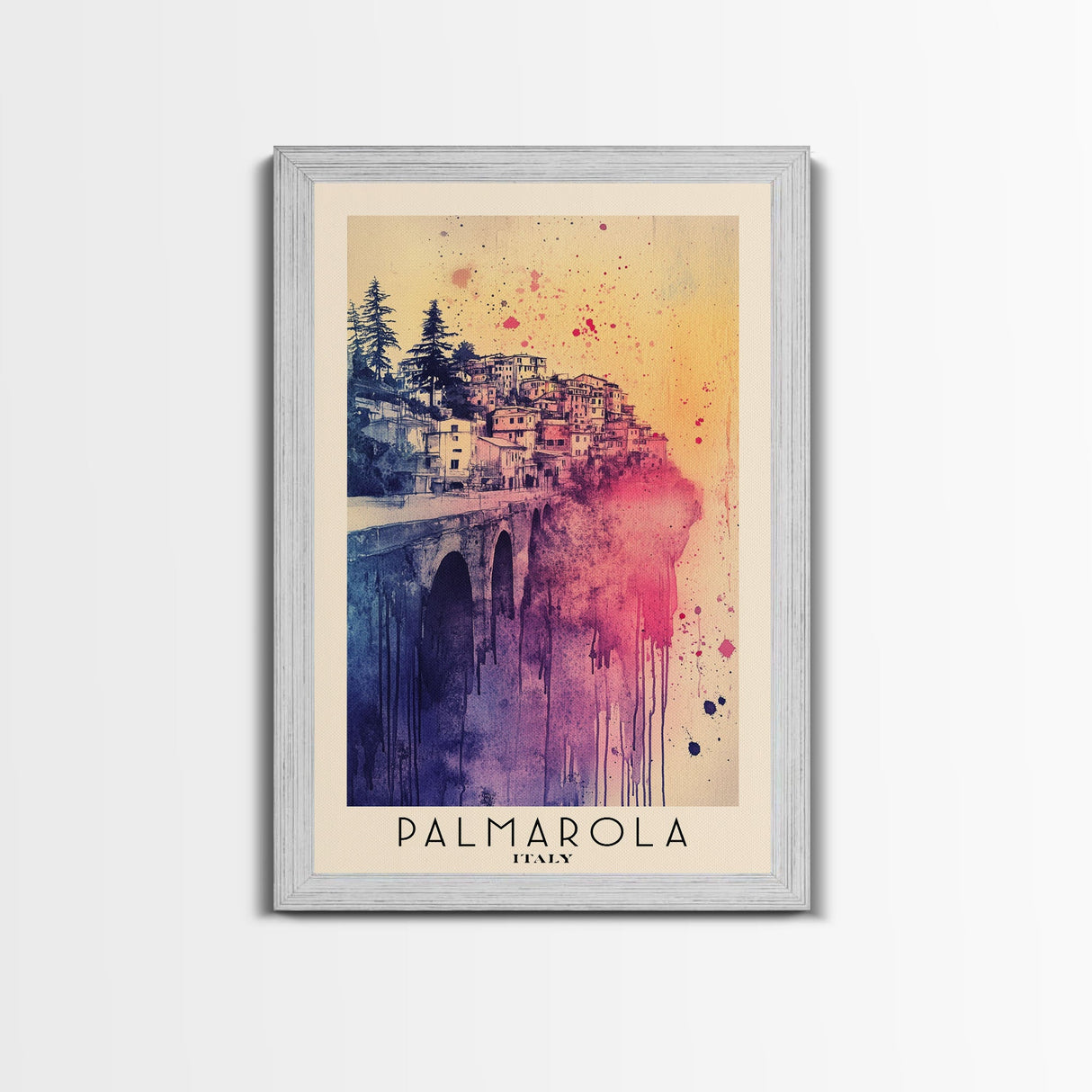 Palmarola, Italy Watercolor Print, Vacation Gift, Italy Wall Art, Beach Painting, Beach Decor, Large Wall Art, Wood Frame Art