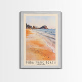 Phra Nang Beach, Thailand Watercolor Beach Print, Vacation Gift, Thailand Wall Art, Framed Canvas Print, Framed Beach Painting