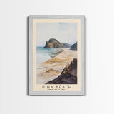 Piha Beach, New Zealand Watercolor Print, Vacation Gift, New Zealand Wall Art, Beach Painting, Beach Decor, Large Wall Art, Wood Frame Art