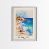 Playa Azul, Cuba Watercolor Beach Print, Vacation Gift, Cuba Wall Art, Beach Painting, Beach Decor, Beach Painting