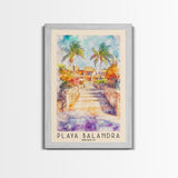 Playa Balandra, Mexico Watercolor Print, Vacation Gift, Mexico Wall Art, Beach Painting, Beach Decor, Large Wall Art, Wood Frame Art