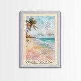 Playa Fronton, Dominican Republic Watercolor Print, Vacation Gift, Dominican Republic Wall Art, Beach Painting, Beach Decor, Large Wall Art, Wood Frame Art