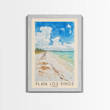 Playa Los Pinos, Cuba Watercolor Print, Vacation Gift, Cuba Wall Art, Beach Painting, Beach Decor, Large Wall Art, Wood Frame Art