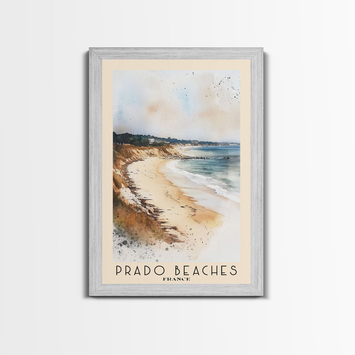 Prado Beaches, France Watercolor Beach Print, Vacation Gift, France Wall Art, Beach Painting, Beach Decor, Beach Painting