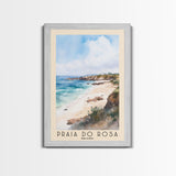 Praia do Rosa, Brazil Watercolor Print, Vacation Gift, Brazil Wall Art, Beach Painting, Beach Decor, Large Wall Art, Wood Frame Art