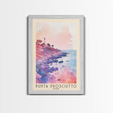 Punta Prosciutto, Italy Watercolor Beach Print, Vacation Gift, Italy Wall Art, Framed Canvas Print, Framed Beach Painting