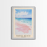 Radio Beach, Bahamas Watercolor Print, Vacation Gift, Bahamas Wall Art, Beach Painting, Beach Decor, Large Wall Art, Wood Frame Art