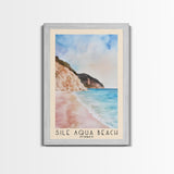 Sile Aqua Beach, Turkey Watercolor Beach Print, Vacation Gift, Turkey Wall Art, Beach Painting, Beach Decor, Beach Painting