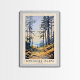 Vancouver Island, Canada Watercolor Beach Print, Vacation Gift, Canada Wall Art, Framed Canvas Print, Framed Beach Painting