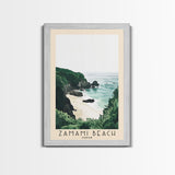 Zamami Beach, Japan Watercolor Beach Print, Vacation Gift, Japan Wall Art, Framed Canvas Print, Framed Beach Painting