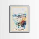 Zhoushan, China Watercolor Beach Print, Vacation Gift, China Wall Art, Beach Painting, Beach Decor, Beach Painting