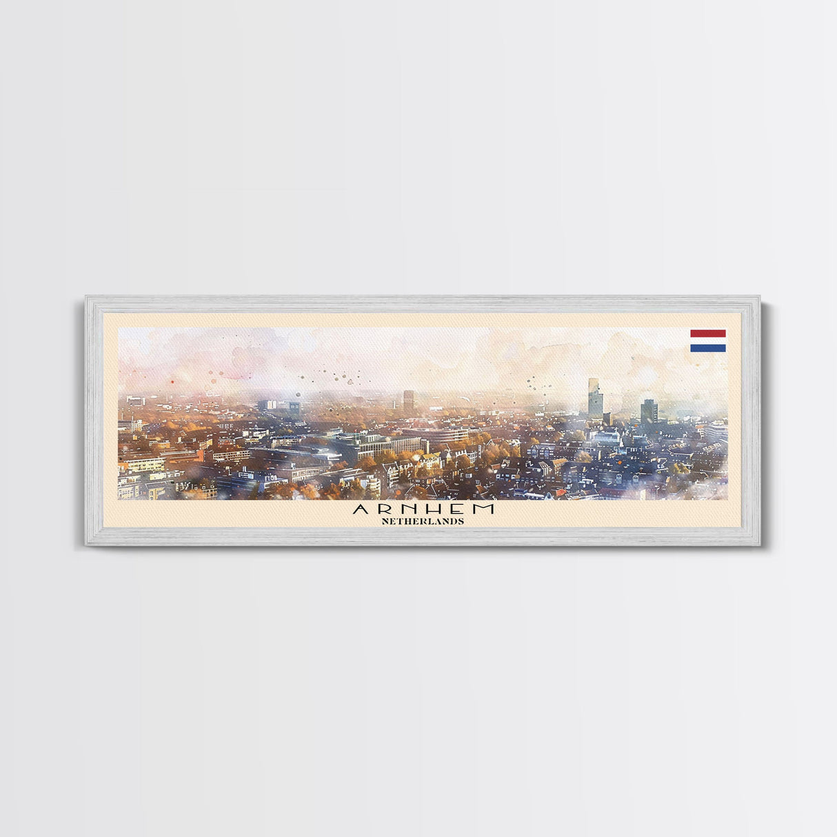 Arnhem Netherlands Wall Art, Panoramic Travel Poster, Panoramic Framed Canvas Print, City Wall Art, Wall Hanging Home Decor, Travel Art