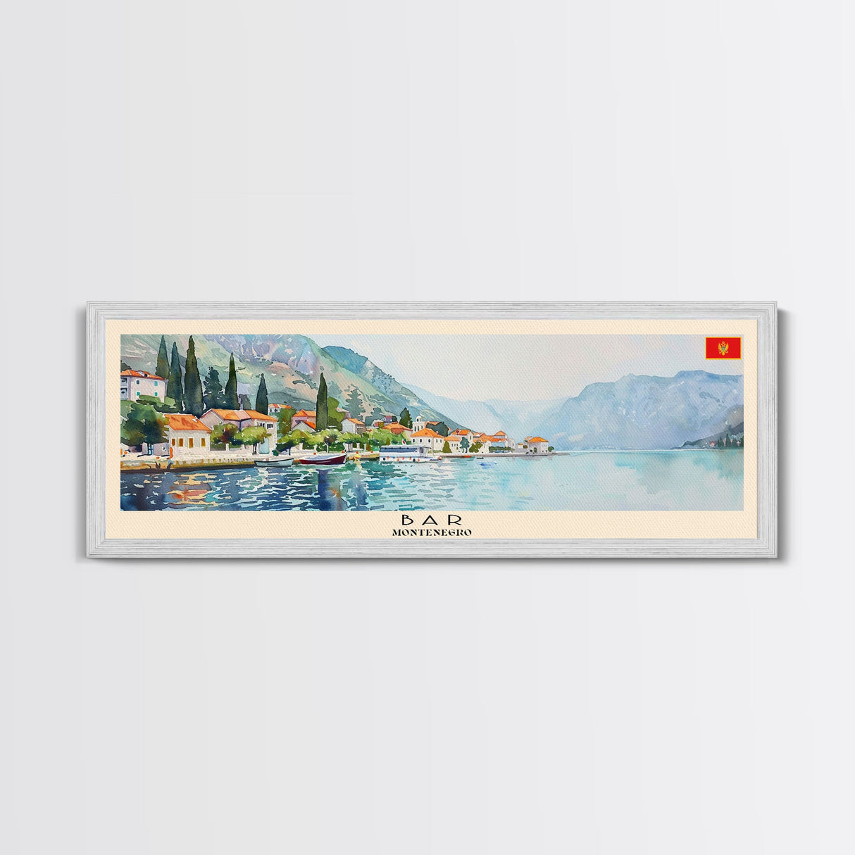 Bar Montenegro Travel Print Wall Art, Panoramic City Art, Travel Art, Wall Decor, Vacation Gift, Framed Canvas Print Or Metal Art