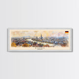 Bonn Germany Travel Print Wall Art, Panoramic City Art, Travel Art, Wall Decor, Vacation Gift, Framed Canvas Print Or Metal Art