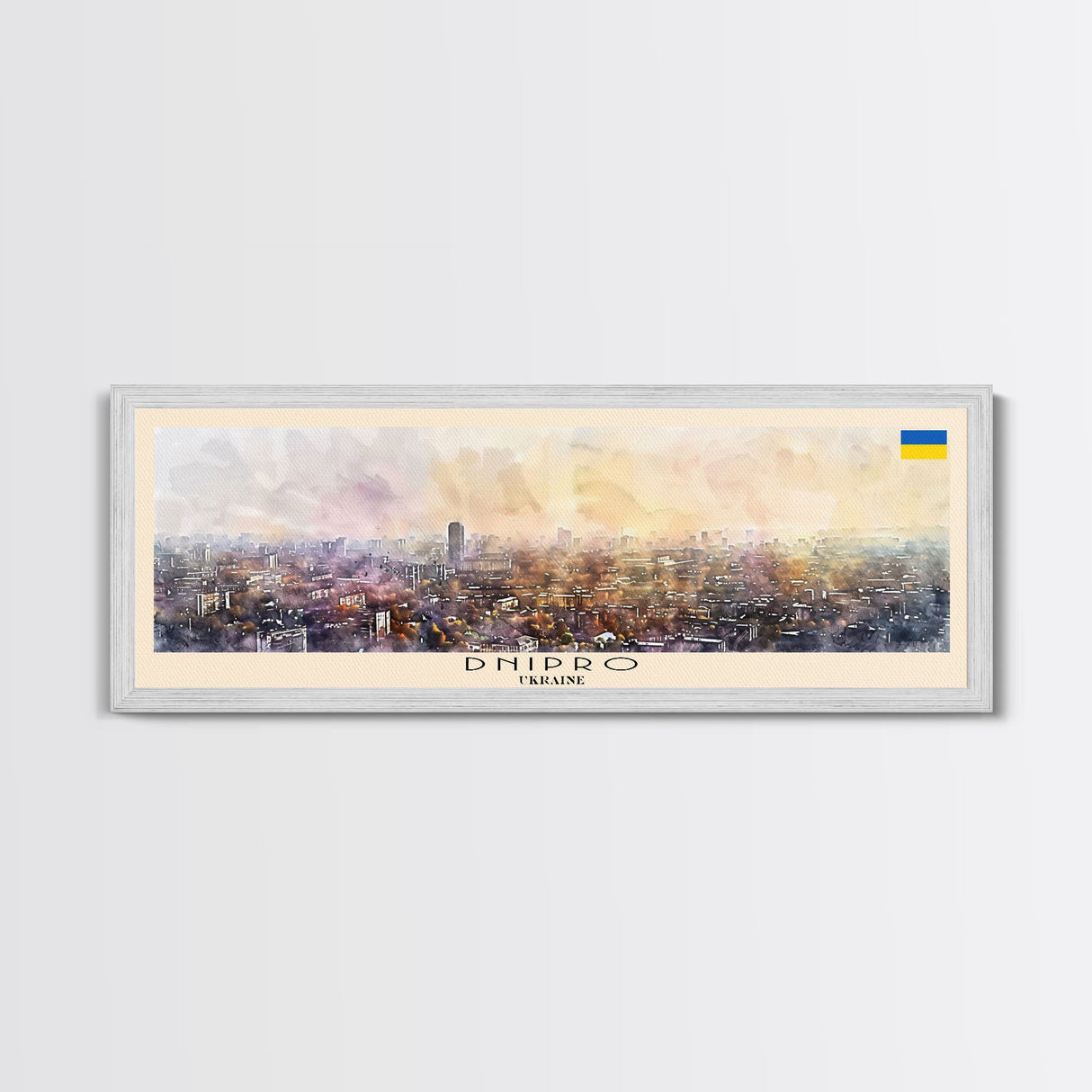 Dnipro Ukraine Wall Art, Panoramic Travel Poster, Panoramic Framed Canvas Print, City Wall Art, Wall Hanging Home Decor, Travel Art