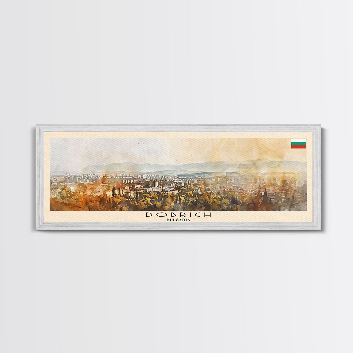 Dobrich Bulgaria Travel Art, City Art, Framed Canvas Print or Metal Wall Art, Europe Travel Poster, Panoramic Wall Art, Extra Wide Wall Art