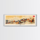 Eskisehir Turkey Panoramic Travel Poster, Framed Canvas Print or Metal Wall Art, Travel Art, Home Decor, Panoramic Painting, Midcentury Art