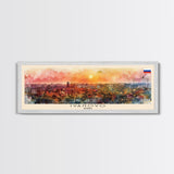 Ivanovo Russia Panoramic Travel Poster, Framed Canvas Print or Metal Wall Art, Travel Art, Home Decor, Panoramic Painting, Midcentury Art