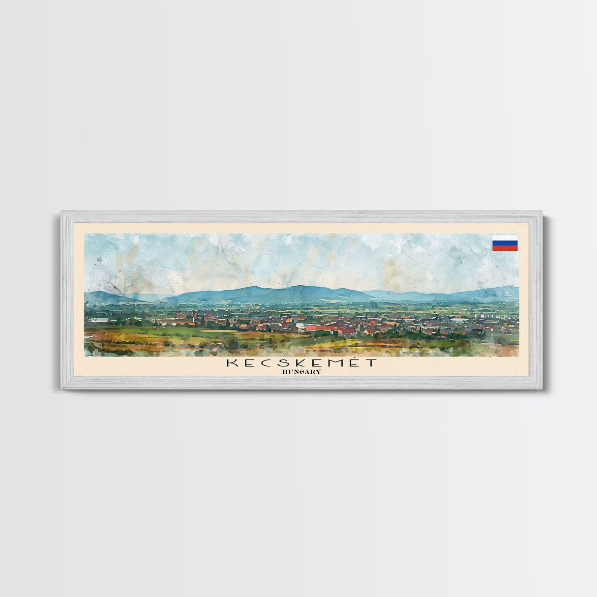 Kecskemet Hungary Wall Art, Panoramic Travel Poster, Panoramic Framed Canvas Print, City Wall Art, Wall Hanging Home Decor, Travel Art