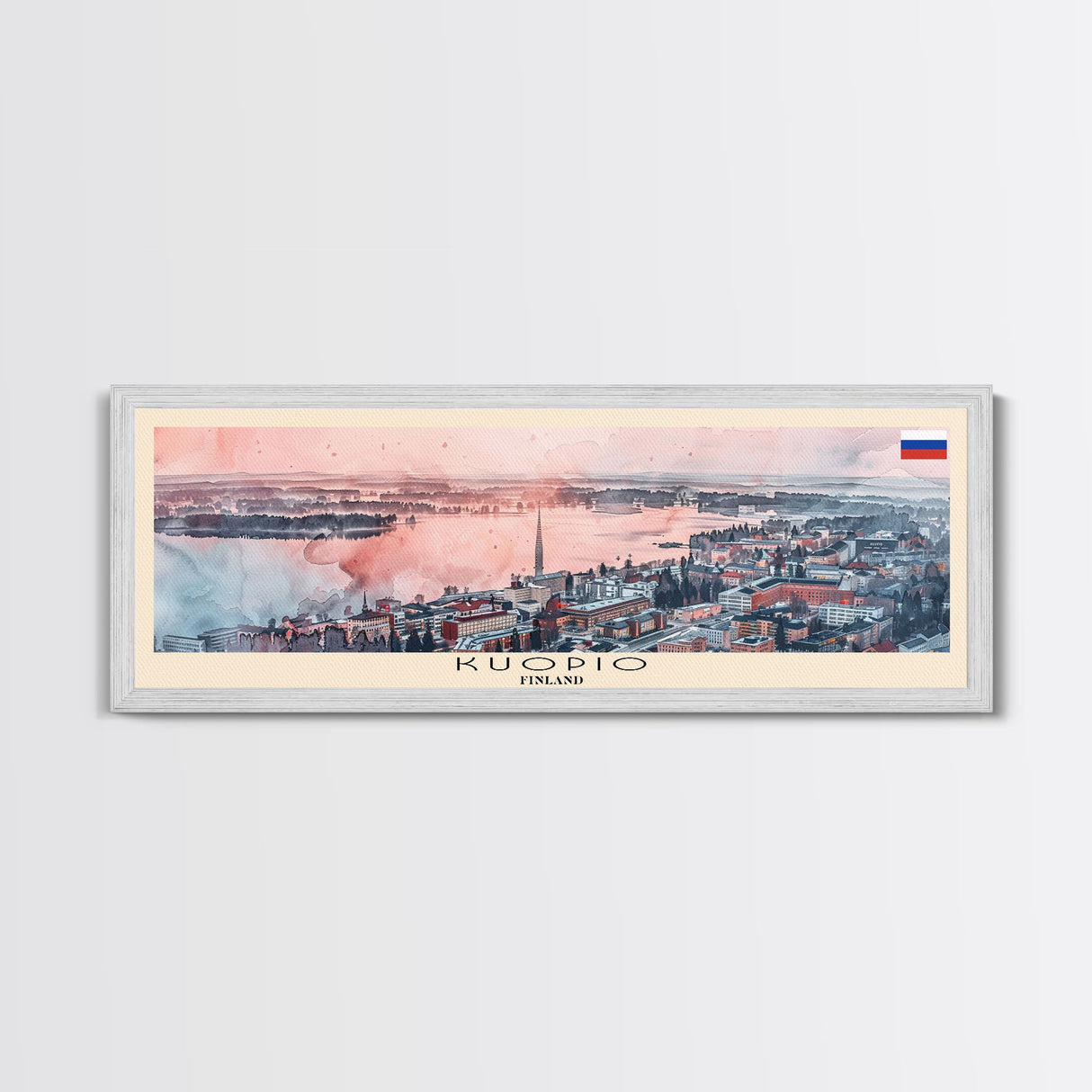 Kuopio Finland Wall Art, Panoramic Travel Poster, Panoramic Framed Canvas Print, City Wall Art, Wall Hanging Home Decor, Travel Art