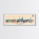 Leicester United Kingdom Travel Print Wall Art, Panoramic City Art, Travel Art, Wall Decor, Vacation Gift, Framed Canvas Print Or Metal Art