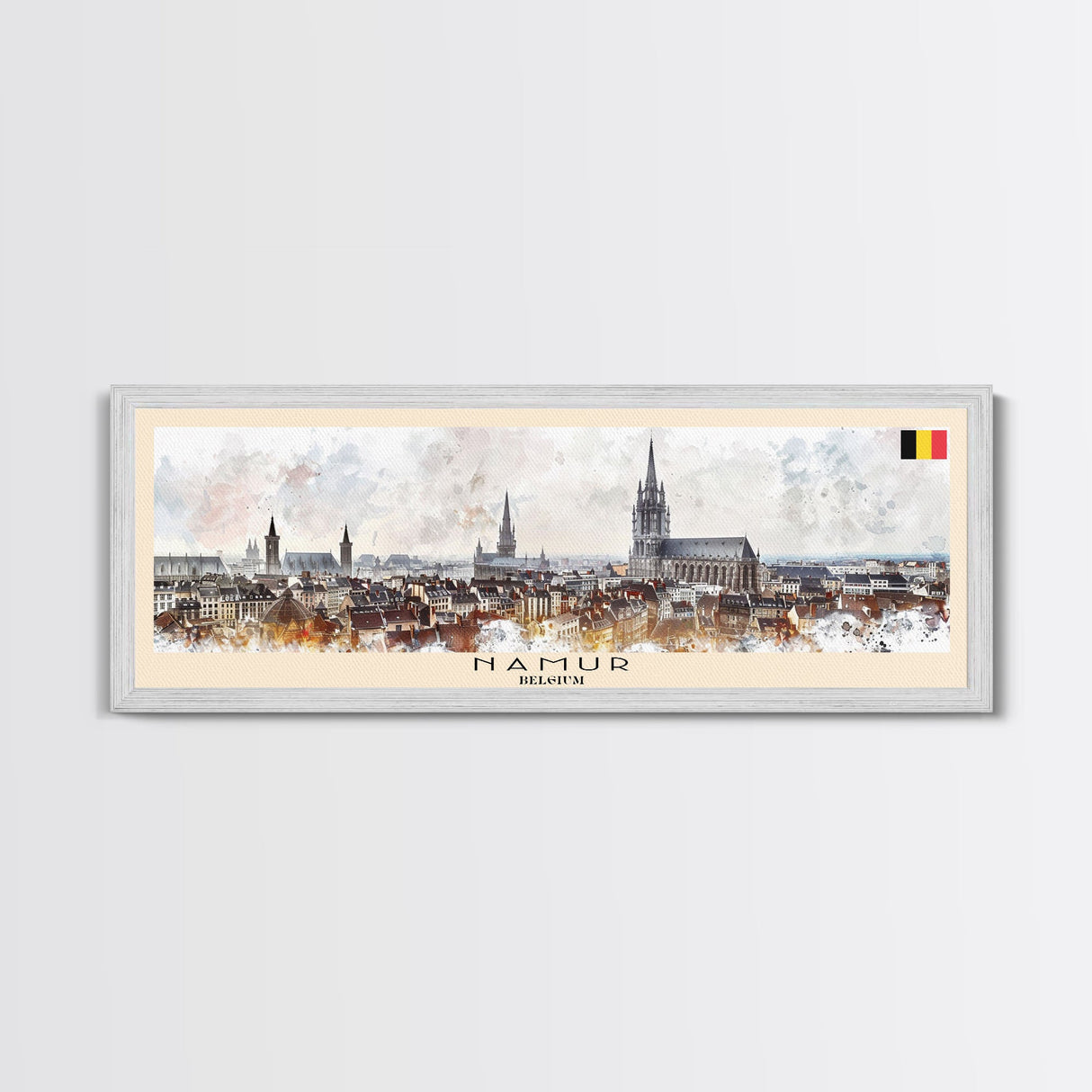 Namur Belgium Wall Art, Panoramic Travel Poster, Panoramic Framed Canvas Print, City Wall Art, Wall Hanging Home Decor, Travel Art