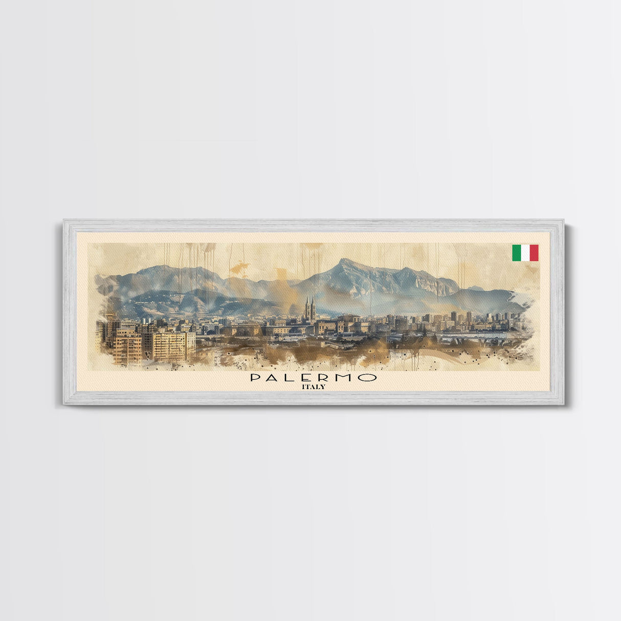 Palermo Italy Travel Print Wall Art, Panoramic City Art, Travel Art, Wall Decor, Vacation Gift, Framed Canvas Print Or Metal Art