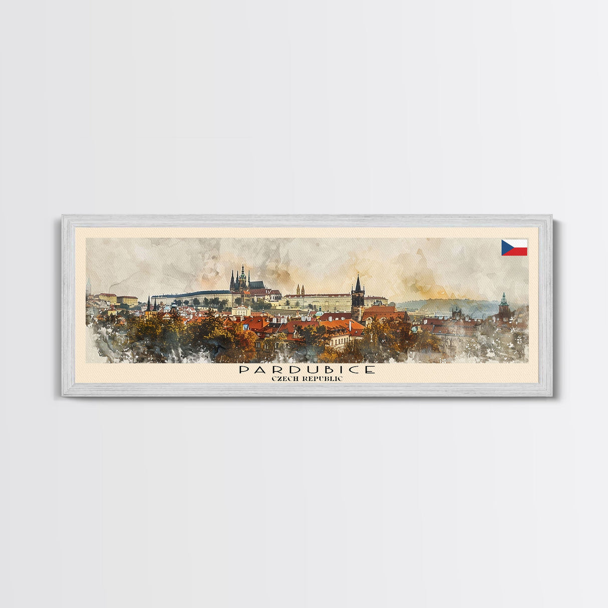 Pardubice Czech Republic Travel Art, City Art, Framed Canvas Print or Metal Wall Art, Europe Travel Poster, Panoramic Wall Art, Extra Wide Wall Art