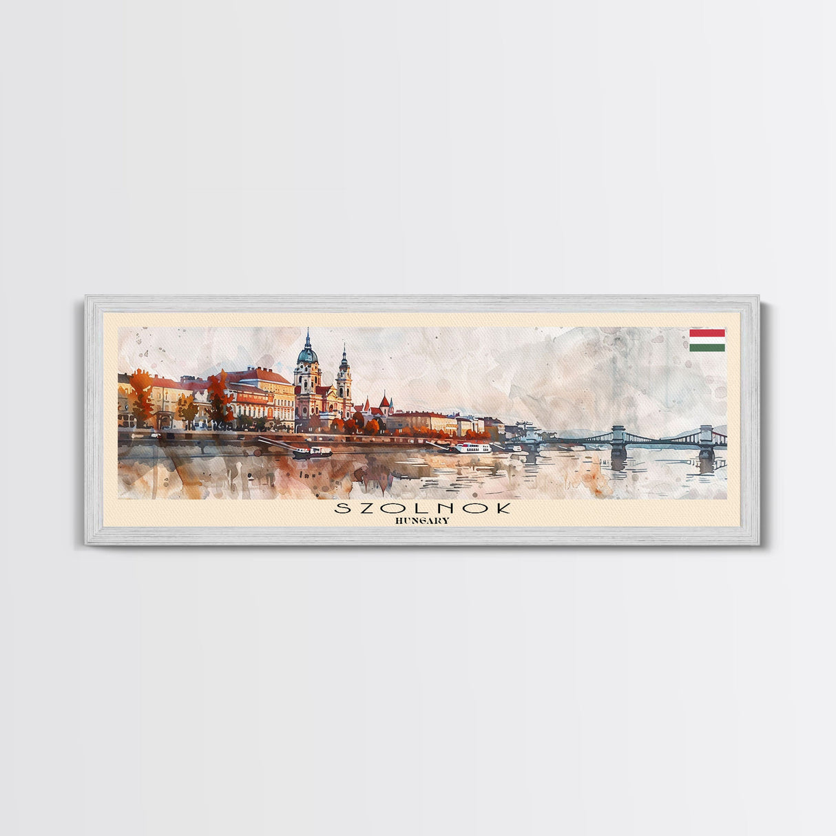 Szolnok Hungary Wall Art, Panoramic Travel Poster, Panoramic Framed Canvas Print, City Wall Art, Wall Hanging Home Decor, Travel Art