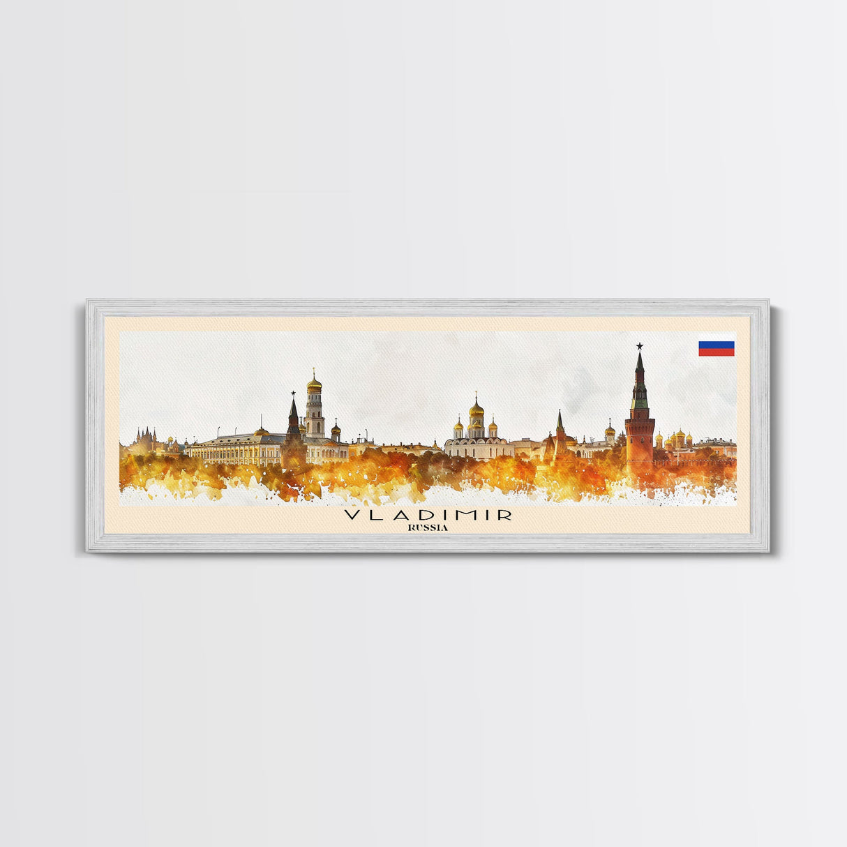 Vladimir Russia Wall Art, Panoramic Travel Poster, Panoramic Framed Canvas Print, City Wall Art, Wall Hanging Home Decor, Travel Art