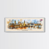 Westminster United Kingdom Wall Art, Panoramic Travel Poster, Panoramic Framed Canvas Print, City Wall Art, Wall Hanging Home Decor, Travel Art